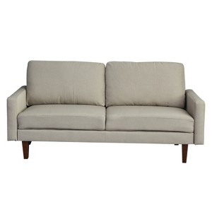 Linen Sofa Modern Couch Comfy Loveseat with Wooden Legs for Living Room, Bedroom, Office - 1 of 4