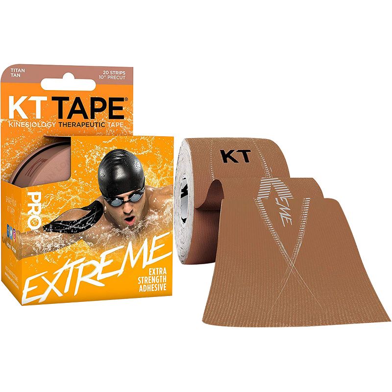 KT Tape Pro Extreme 10" Precut Kinesiology Therapeutic Sports Roll - 20 Strips, 1 of 2