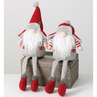 Sullivans Set of 2 Oversized Sitting Gnome Figurines 25.5"H & 20.5"H Gray