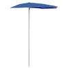 vidaXL Garden Half Parasol with Pole 70.9"x35.4" Azure Blue - 2 of 4