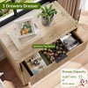 Wave Fluted 3 Drawers Dresser Wide Wood Chest of Drawers Modern Storage Dresser Chest of Drawers Organizer Anti-Tipping Device - 4 of 4