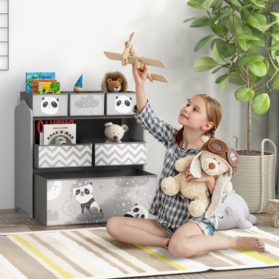 Vynxaria Toy Organizer with 6 Storage Bins, Kids Storage Unit