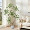 Artificial Plants Indoor, 5FT Tall Faux Floor Plant in Pot, Artificial Tree with Grey Planter for Home Decor Office Living Room - 2 of 4