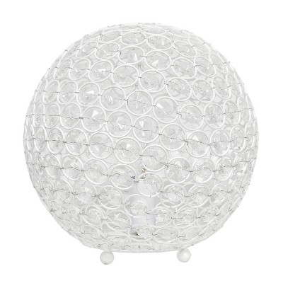 10" Elipse Crystal Ball Sequin Table Lamp White - Elegant Designs