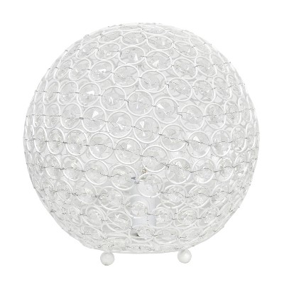 10" Elipse Crystal Ball Sequin Table Lamp White - Elegant Designs