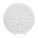 10" Elipse Crystal Ball Sequin Table Lamp White - Elegant Designs
