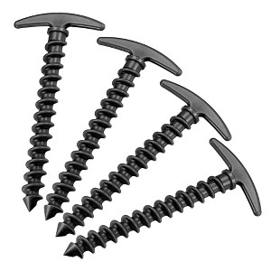 Unique Bargains Tent Stakes T Shape Spiral Plastic Ground Pegs for Outdoor Camping Canopy Tarp 4 Pcs - 1 of 4
