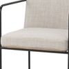 HomeRoots Beige and Black Upholstered Cushion And Metal Dining Arm Chair - 4 of 4