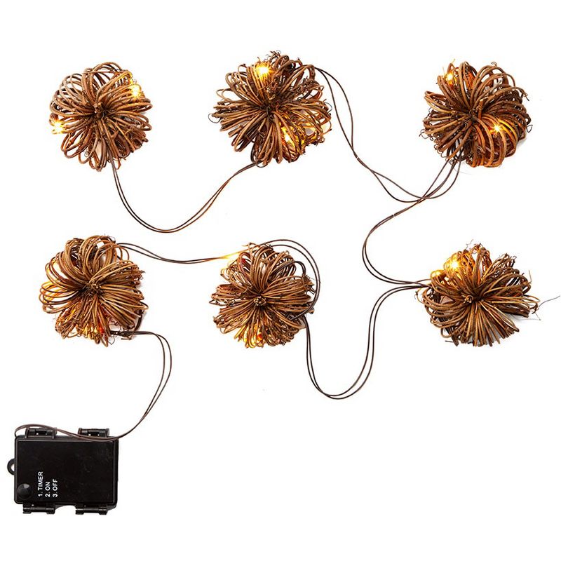 The Lakeside Collection Hanging Pumpkin LED String Lights with Powered On/Off Timer Unit, 1 of 5