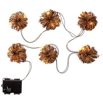 The Lakeside Collection Hanging Pumpkin LED String Lights with Powered On/Off Timer Unit