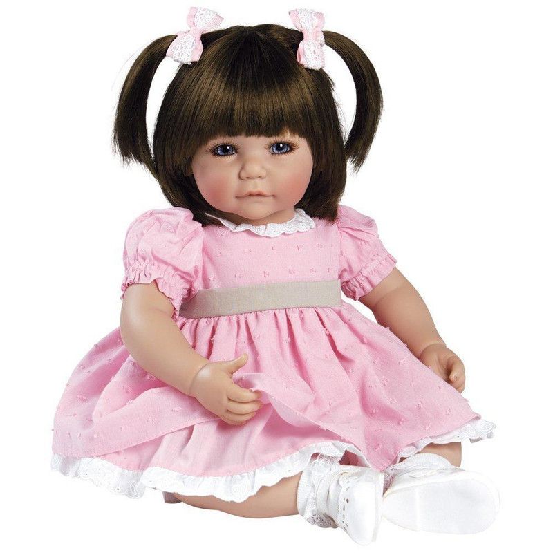 Adora Realistic Baby Doll Sweet Cheeks Toddler Doll - 20 inch, Soft CuddleMe Vinyl, Brown Hair, Blue Eyes, 2 of 9