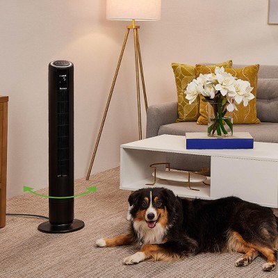 Holmes 42" Black Digital Oscillating Tower Fan with RGB Accent Light