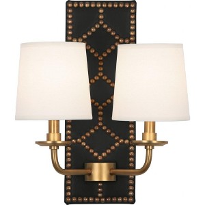 Robert Abbey Lighting Williamsburg Lightfoot - Light Wall Light in  Blacksmith Black Leather - 1 of 1