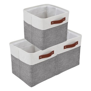 REGALWOVEN Fabric Collapsible Lightweight Open Storage Bins 11 x 11 x 11 Inch 3 Packs - 1 of 4