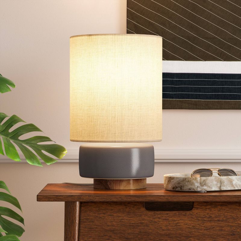 Ceramic Table Lamp with Wood Base - Threshold™, 3 of 17