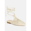 Bartsi Handwoven Cotton Tie Up Mule Flats Women - 2 of 4