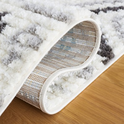 Marrakesh Ivory and Grey 8' x 10' Synthetic Area Rug