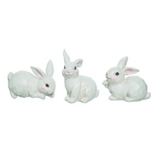 Transpac Small Sculpted Easter Bunny Figurine Set of 3 Home Decorations Easter - 1 of 1