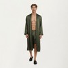 Anna-Kaci Men's Satin Robe with Classic Shawl Collar and Adjustable Waist Tie - 4 of 4