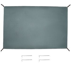Unique Bargains Waterproof Tent Tarp with Ground Nail Gray - 1 of 4