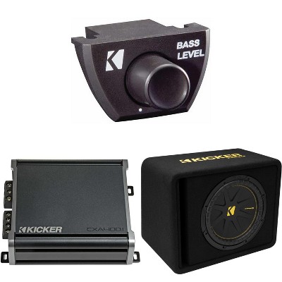 Kicker 12 Inch Comp Bass Package 50VCWC122 with CXA4001, Bass Knob Bundle