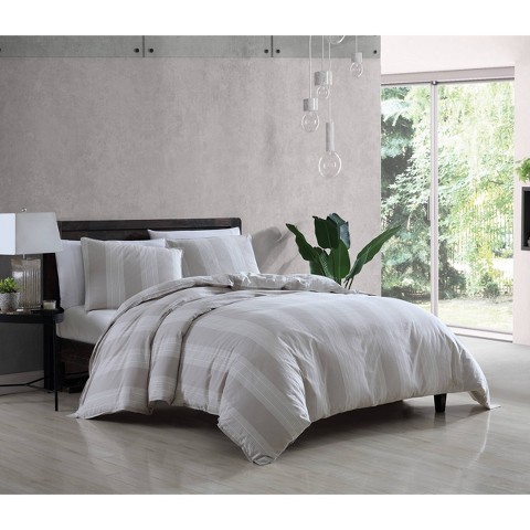 Riverbrook Home 2pc Queen Heron Comforter Bedding Set: Machine Washable, Stripe Pattern