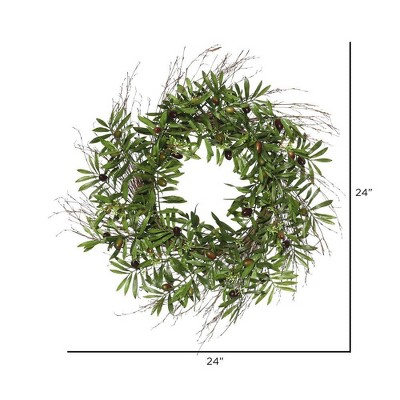 Artificial Olive Leaf Wreath - Thumbnail 4