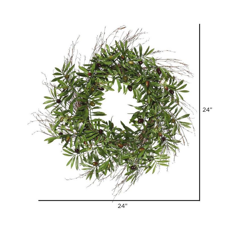 Artificial Olive Leaf Wreath (24&#34;) - Vickerman, 5 of 6
