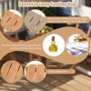 Tangkula 3 PCS Folding Patio Bistro Set Teak Wood Table & Chairs w/ Slatted Tabletop - 4 of 4