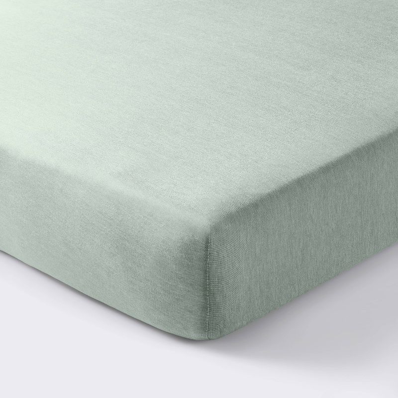 Polyester Rayon Fitted Crib Sheet - Green - Cloud Island&#8482;, 1 of 5