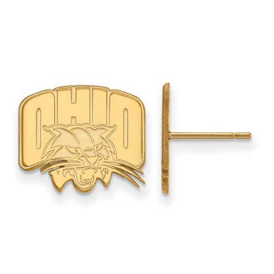 Black Bow Jewelry 10k Yellow Gold Ohio Bobcats NCAA Post Earrings