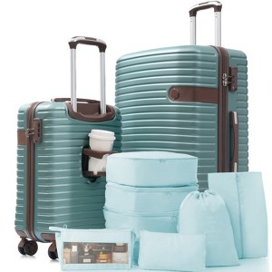 FONTOI Hardshell Luggage Set with 360掳 Spinner Wheels, Travel Suitcases with 8 Packing Cube for Women/Men Carry-On & Check-In, Blue, 11.2"*29.1"*18.3" - 1 of 4