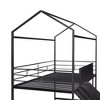 Twin Loft Bed, Twin Size Loft Bed With Slide Metal Slats, Writing Board, Safety Guardrail, Ladder, Multi-functional Metal Toddler Loft Bed For Bedroom - 4 of 4