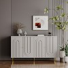 TIRAMISUBEST Modern Lacquered Sideboard Cabinet with Golden Accents - 4 of 4