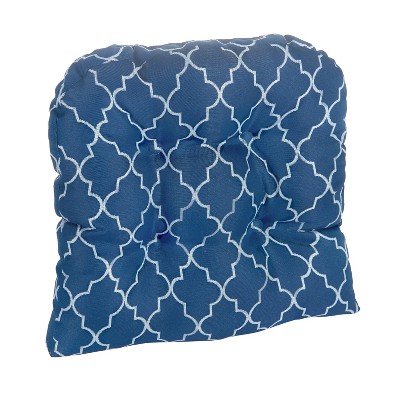 Gripper 2pk Non-slip Trellis Tufted Universal Chair Cushions Blue : Target