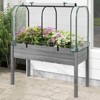Costway Wood Raised Garden Bed with Greenhouse Cover Mini Portable Greenhouse Kit Green/White+Gray/Beige - 2 of 4