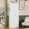 Dexmalle 72" Freestanding White Metal Kitchen Pantry Cabinet with Adjustable Shelves - 3 of 4