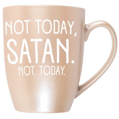 Elanze Designs Not Today, Satan Precious Pearl 10 ounce New Bone China Coffee Cup Mug