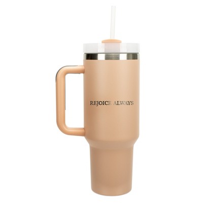 100 North Rejoice Always In His Name Faith Wrap-Around 40 Oz. Stainless Steel Water Bottle Coffee Mug, Spill & Leak Resistant, Travel Tumbler with