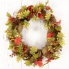 Northlight Berries and Pinecones Artificial Fall Harvest Twig Wreath, 18-Inch, Unlit - 3 of 4