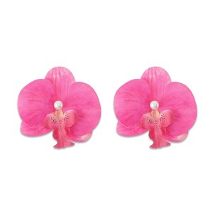 Unique Bargains Women's Phalaenopsis Faux Pearl Duckbill Clip 2 Pcs - 1 of 4