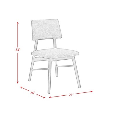 Pebble Brown Upholstered Mid-Century Modern Dining Chair Set
