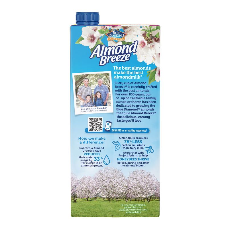 Almond Breeze Unsweetened Original Almond Milk - 1qt, 4 of 11