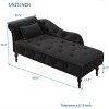 Beautyolove 60.6" Velvet Chaise Lounge Buttons Tufted Nailhead Trimmed Solid Wood Legs with 1 Pillow,Black - 3 of 4