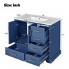 INFURNIC Vanity Tables, Elegant Compact Bathroom Vanity with Ample Storage for Small Spaces and Easy Maintenance, Dark Blue, 18.3"*24"*34.3" - 3 of 4