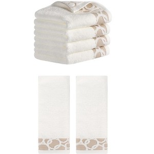 REGALWOVEN Cotton Jacquard Soft Absorbent Hand Towel for Bathroom Home 13" x 29" - 1 of 4