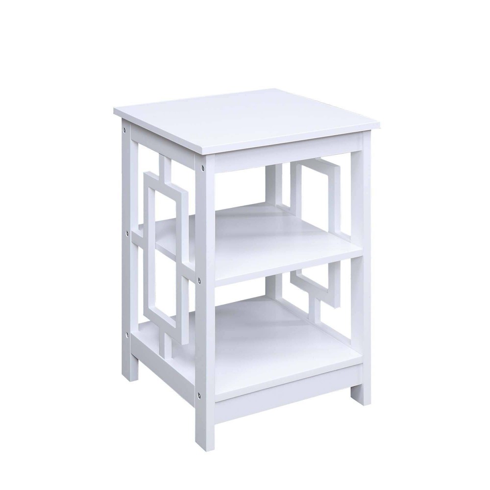Town Square End Table with Shelves White - Breighton Home
