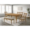 Huntington Transitional Dining Bench with Cushioned Seating, Antique Natural Oak - 4 of 4