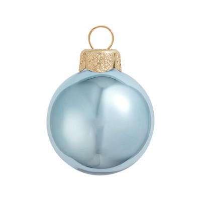 Northlight 28ct Shiny Glass Ball Christmas Ornament Set 2" - Sky Blue