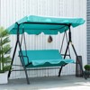 DSVIMOY 3-Person Porch Swing with Stand, Outdoor Swing with Adjustable Tilt Canopy and Comfortable Swing Bench-Style Seat, Green, 67.75"*43.25"*60.25" - 2 of 4